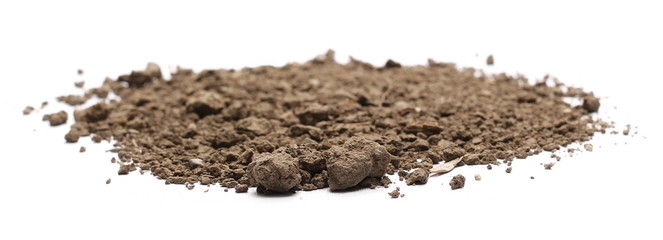 Dirt, soil isolated on white background