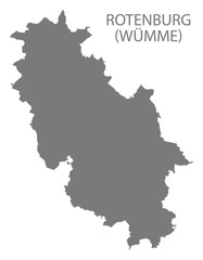 Rotenburg grey county map of Lower Saxony Germany DE