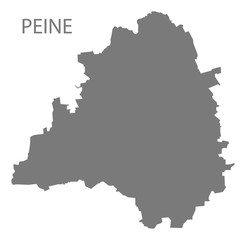 Peine grey county map of Lower Saxony Germany DE