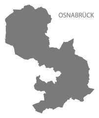 Osnabrueck grey county map of Lower Saxony Germany DE