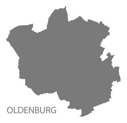 Oldenburg grey county map of Lower Saxony Germany DE