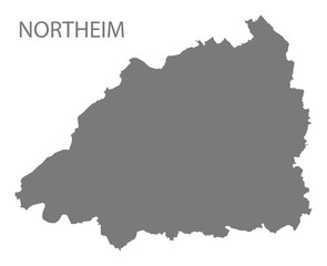 Northeim grey county map of Lower Saxony Germany DE