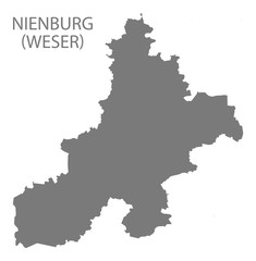 Nienburg grey county map of Lower Saxony Germany DE