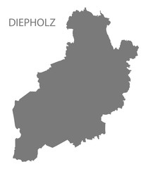 Diepholz grey county map of Lower Saxony Germany DE