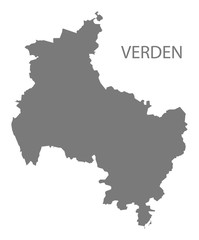 Verden grey county map of Lower Saxony Germany DE