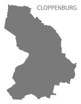 Cloppenburg grey county map of Lower Saxony Germany DE