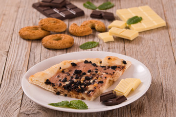 Pizza chocolate cookie. 