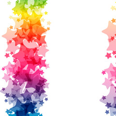 Rainbow stars  border, vector  texture, carnival bright decoration card.