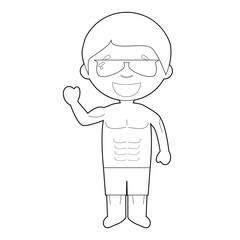 Obraz premium Easy coloring cartoon vector illustration of a model.