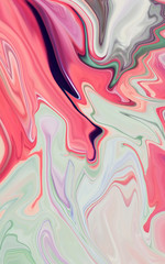 Marble abstract modern liquid blurred pink green coral