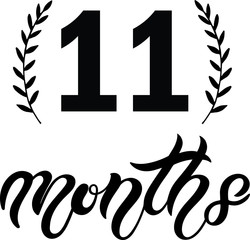 Month. Hand drawn lettering.  Vector illustration