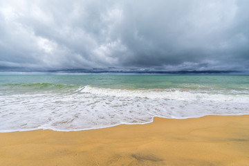 beach under storm in Thailand
