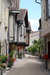 Tudor architecture in French village 
