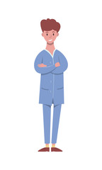 Professional hospital service, doctor . Medical worker vector illustration.