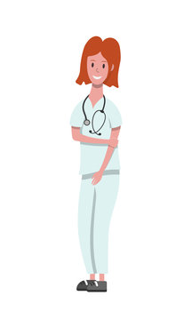 Professional hospital service, doctor . Medical worker vector illustration.