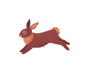 Cute rabbit in cartoon style. Bunny pet silhouette.