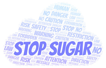Obraz premium Stop Sugar word cloud. Wordcloud made with text only.