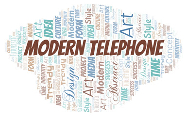 Fototapeta premium Modern Telephone word cloud. Wordcloud made with text only.