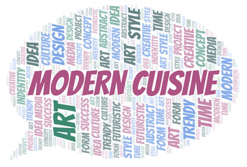Modern Cuisine word cloud. Wordcloud made with text only.