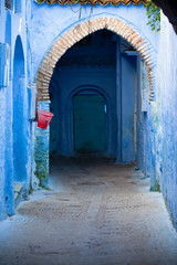 Callejón en Chauen, Marruecos