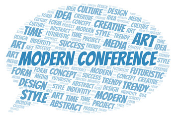 Modern Conference word cloud. Wordcloud made with text only.
