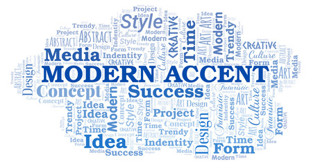 Modern Accent word cloud. Wordcloud made with text only.
