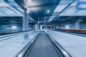 blurred background in elevator of interior