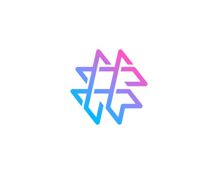 Hashtag symbol logo icon design template elements