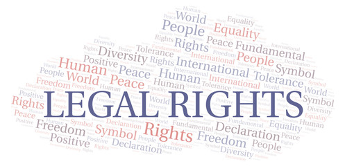 Fototapeta premium Legal Rights word cloud. Wordcloud made with text only.
