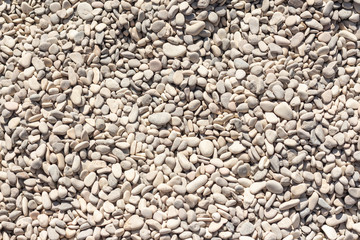  Small round, pebbles on the seashore