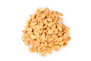Salted peanut isolated on white background.