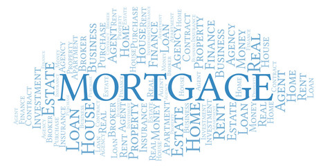 Fototapeta premium Mortgage word cloud. Wordcloud made with text only.