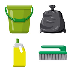 Vector illustration of cleaning and service icon. Collection of cleaning and household stock vector illustration.