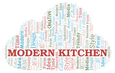 Modern Kitchen word cloud. Wordcloud made with text only.