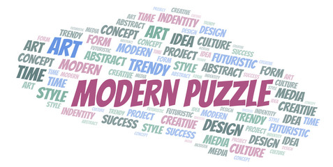Modern Puzzle word cloud. Wordcloud made with text only.
