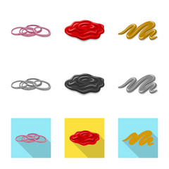 Isolated object of burger and sandwich symbol. Collection of burger and slice stock vector illustration.