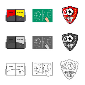 Isolated object of soccer and gear symbol. Set of soccer and tournament vector icon for stock.