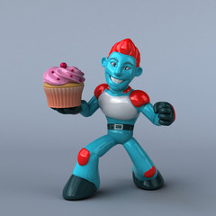 Red Robot - 3D Illustration