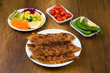 Turkish bread made with chopped meat