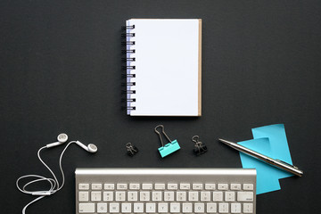 Office desk or table top view