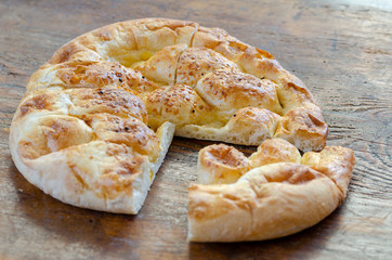 Slices of  Ramadan Pita (Ramazan Pidesi)
