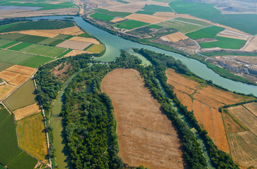 Ebro river. Old Flour Factory. Gelsa Village. Zaragoza Province, Aragon, Spain, Europe