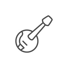 Musical instrument banjo line outline icon