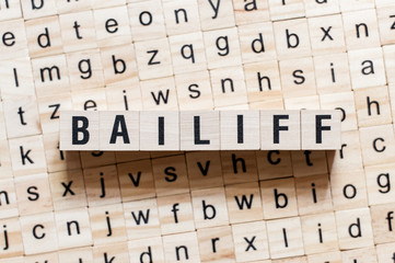 Baliff word concept on cubes