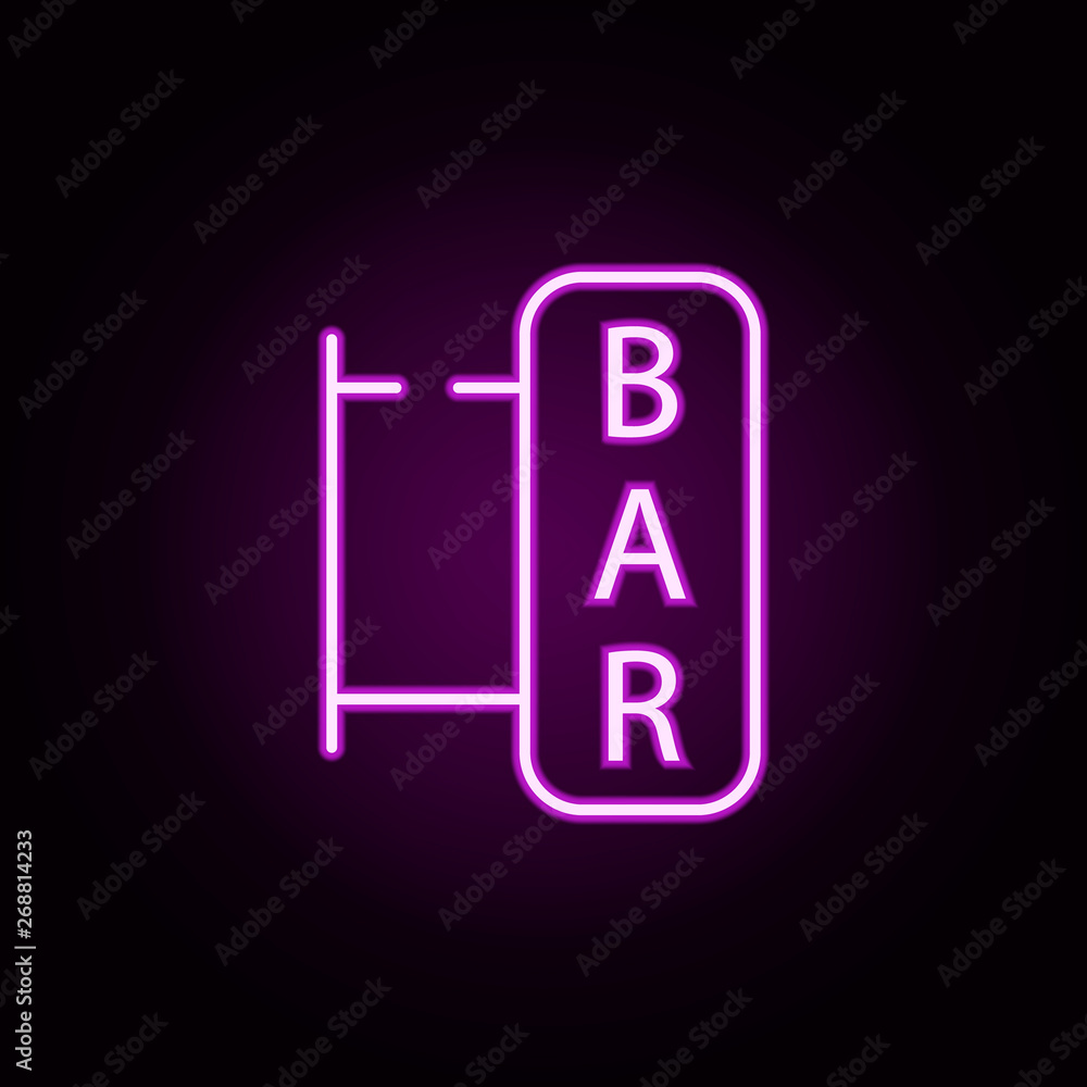 Aufkleber bar neon icon. elements of bar set. simple icon for websites, web design, mobile app, info graphics