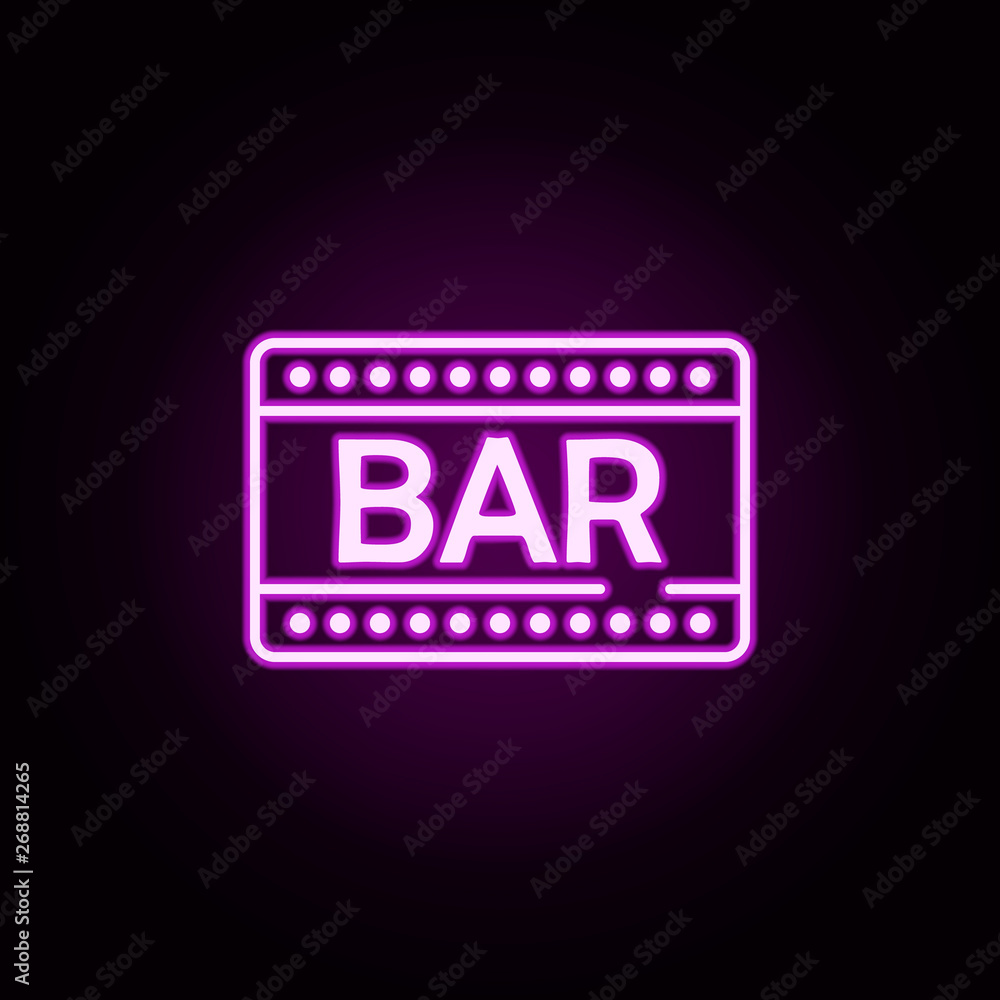 Poster bar neon icon. elements of bar set. simple icon for websites, web design, mobile app, info graphics