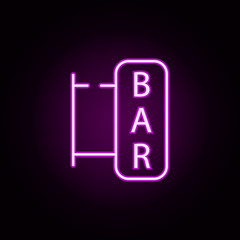 bar neon icon. Elements of bar set. Simple icon for websites, web design, mobile app, info graphics