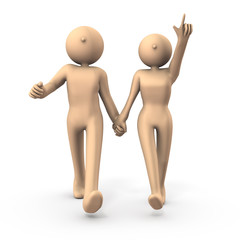 手を繋いで歩くカップル