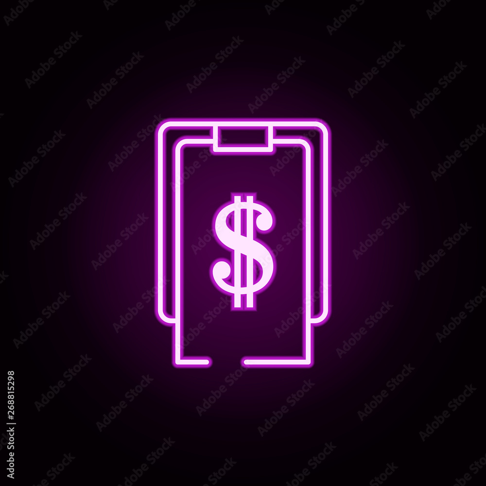 Poster bill neon icon. elements of bar set. simple icon for websites, web design, mobile app, info graphics