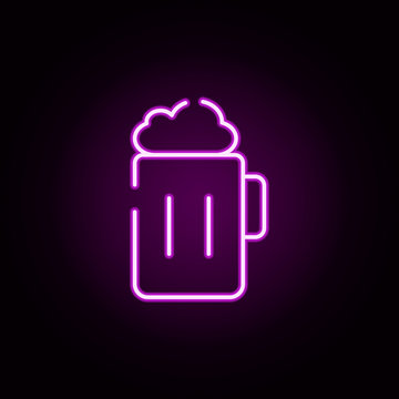 beer tap neon icon. Elements of bar set. Simple icon for websites, web design, mobile app, info graphics